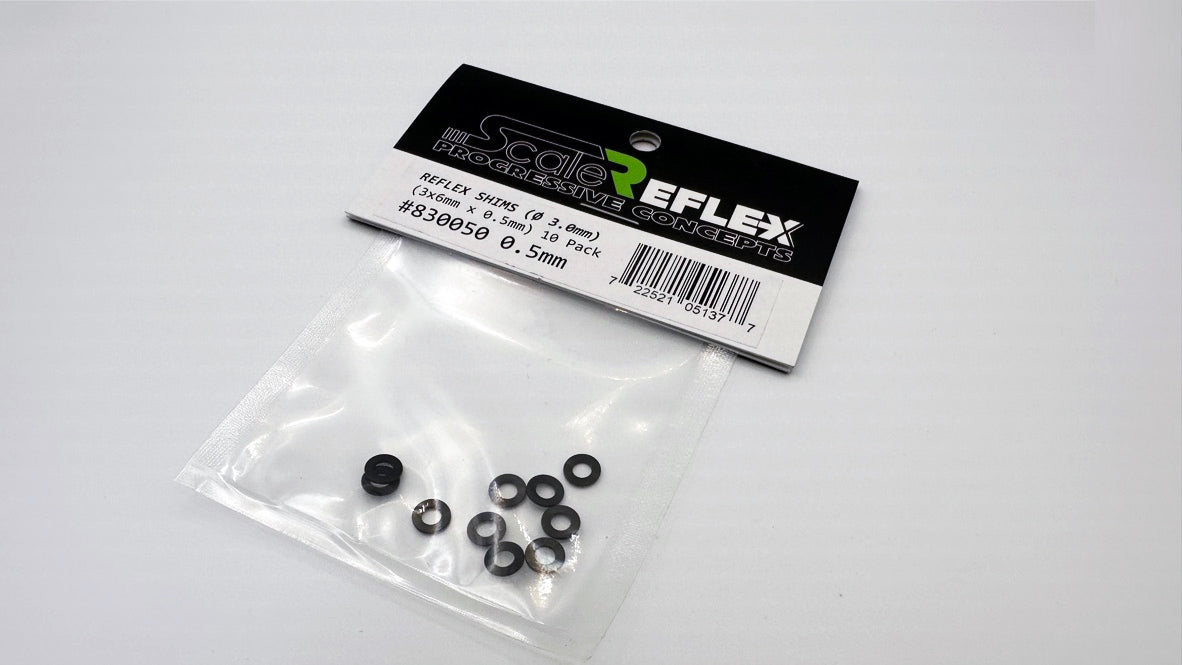 0.5mm Thick - 3.0mm Diameter Spacer Shims (10pcs) φ3.0 x φ6.0 (3x6) [Scale Reflex] 830050