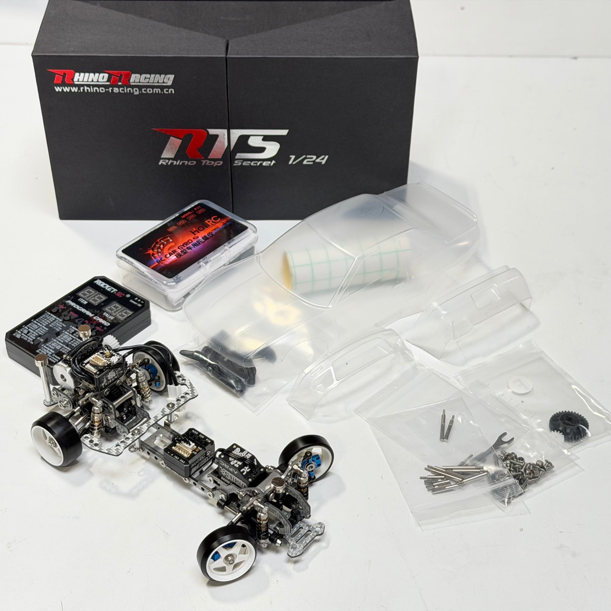 RTS 1-24 (SIlver Carbon) 2026 RWD Drift Car Almost READY TO RUN RTR - Fully Assembled (need radio) [Rhino Racing] RTS-2406