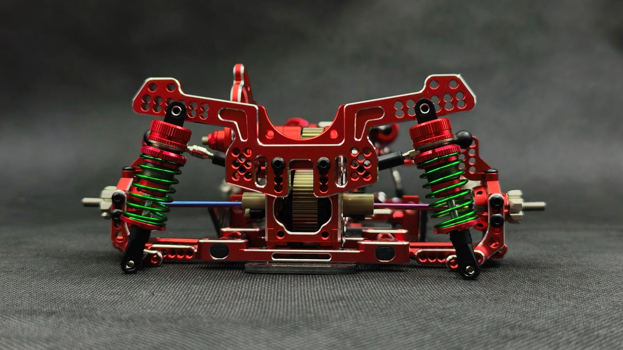 SHARK FINAL FORM (SR 2026) - Factory Assembled Chassis Kit IFS 1-10 Premium RWD Drift Car - RED PURPLE BLACK [Rhino Racing] RR-2002