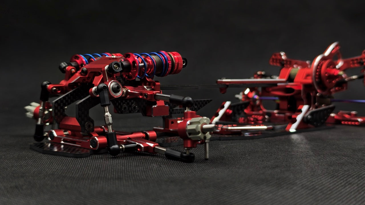 SHARK FINAL FORM (SR 2026) - Factory Assembled Chassis Kit IFS 1-10 Premium RWD Drift Car - RED PURPLE BLACK [Rhino Racing] RR-2002