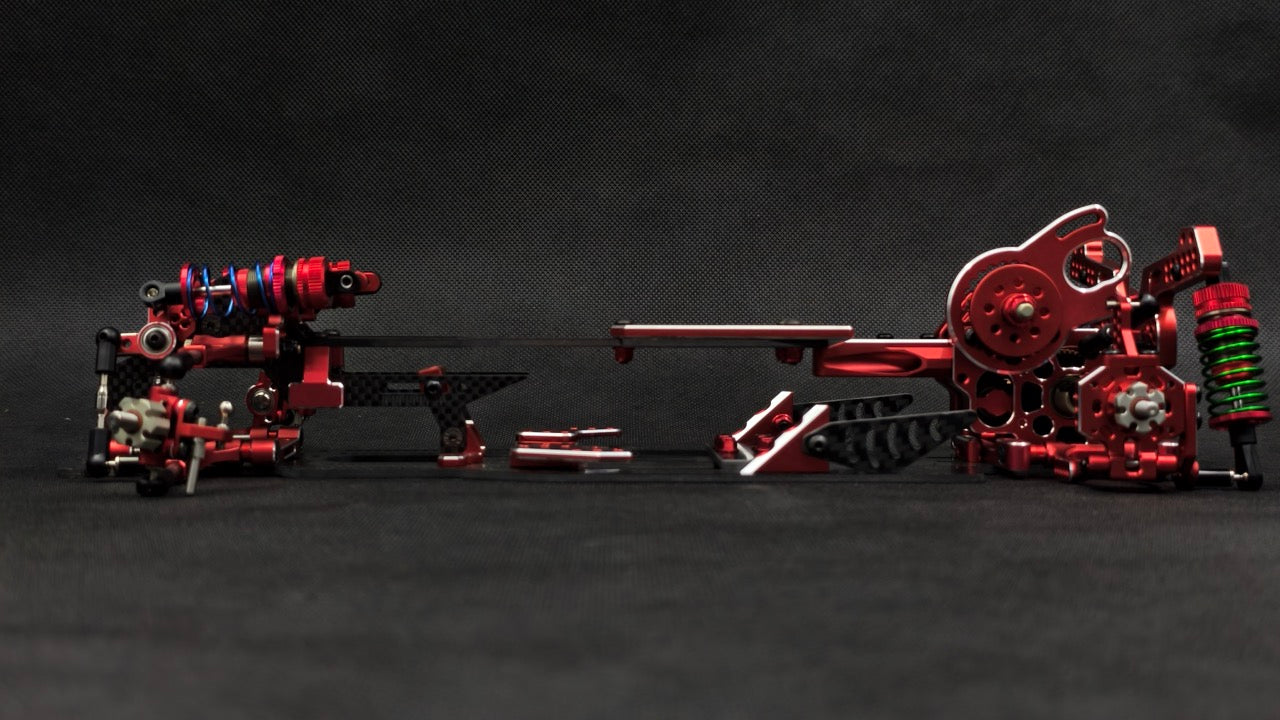 SHARK FINAL FORM (SR 2026) - Factory Assembled Chassis Kit IFS 1-10 Premium RWD Drift Car - RED PURPLE BLACK [Rhino Racing] RR-2002