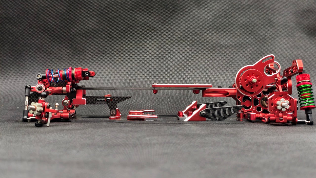 SHARK FINAL FORM (SR 2026) - Factory Assembled Chassis Kit IFS 1-10 Premium RWD Drift Car - RED PURPLE BLACK [Rhino Racing] RR-2002