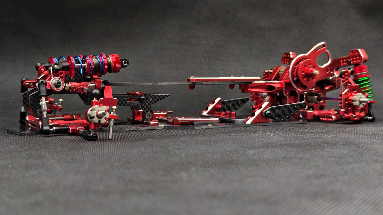 SHARK FINAL FORM (SR 2026) - Factory Assembled Chassis Kit IFS 1-10 Premium RWD Drift Car - RED PURPLE BLACK [Rhino Racing] RR-2002
