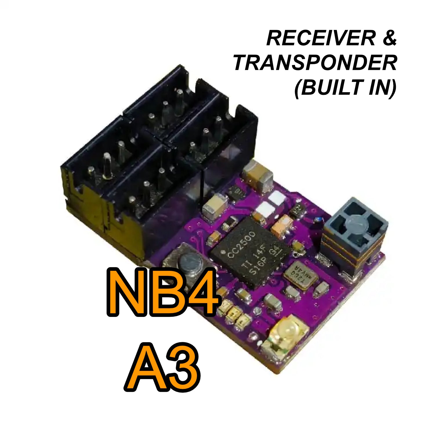 NB4 Compatible 4 Channel MICRO WIRELESS  Receiver + TRANSPONDER For 1-24 1-28 (CASE-LESS) [MXO RACING] RXC52-A3&TP