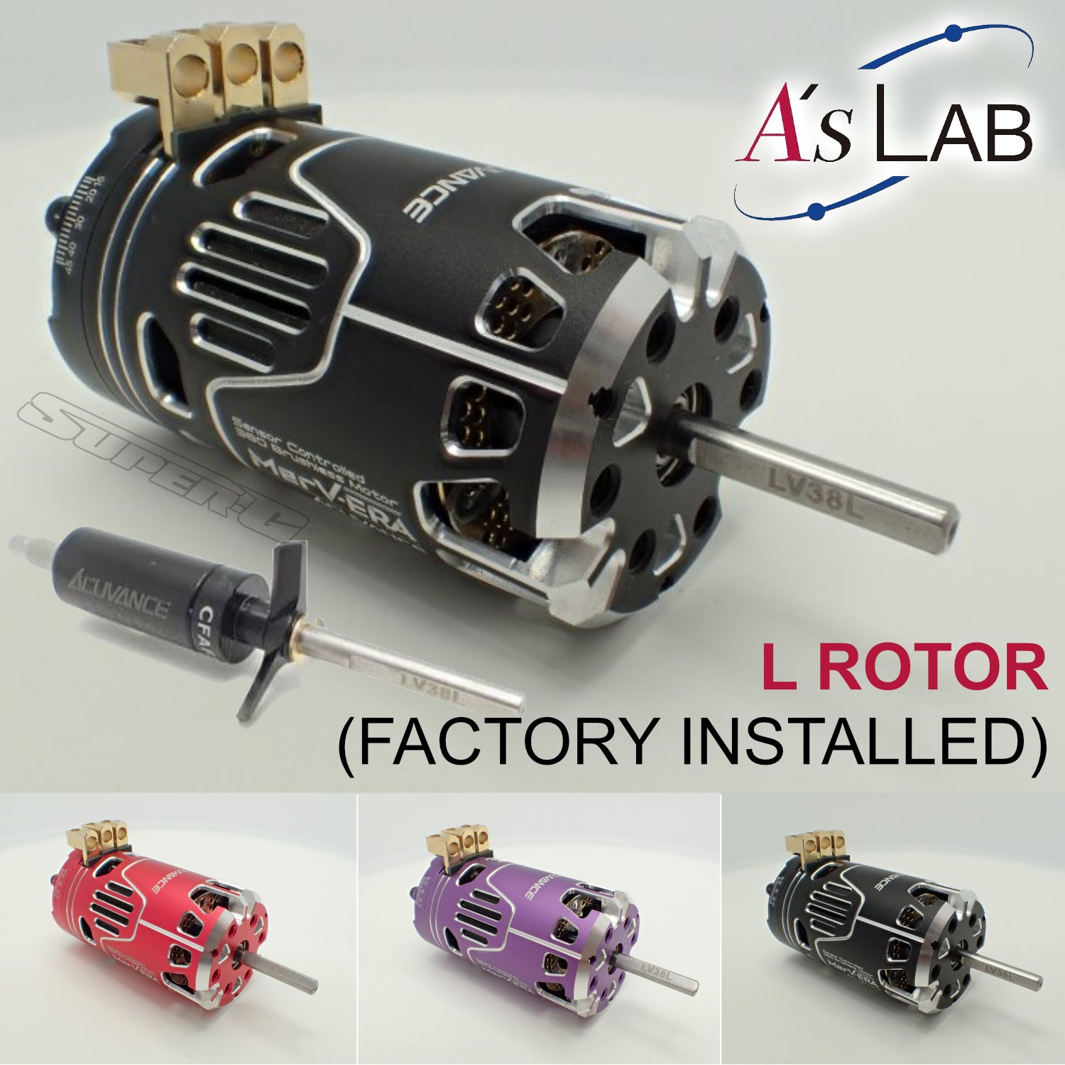 A Lab's MerV-ERA Motor with L Rotor - 10.5T 13.5T - Red Black Purple [Acuvance] 60784 60785 60786 60787 60788 60789
