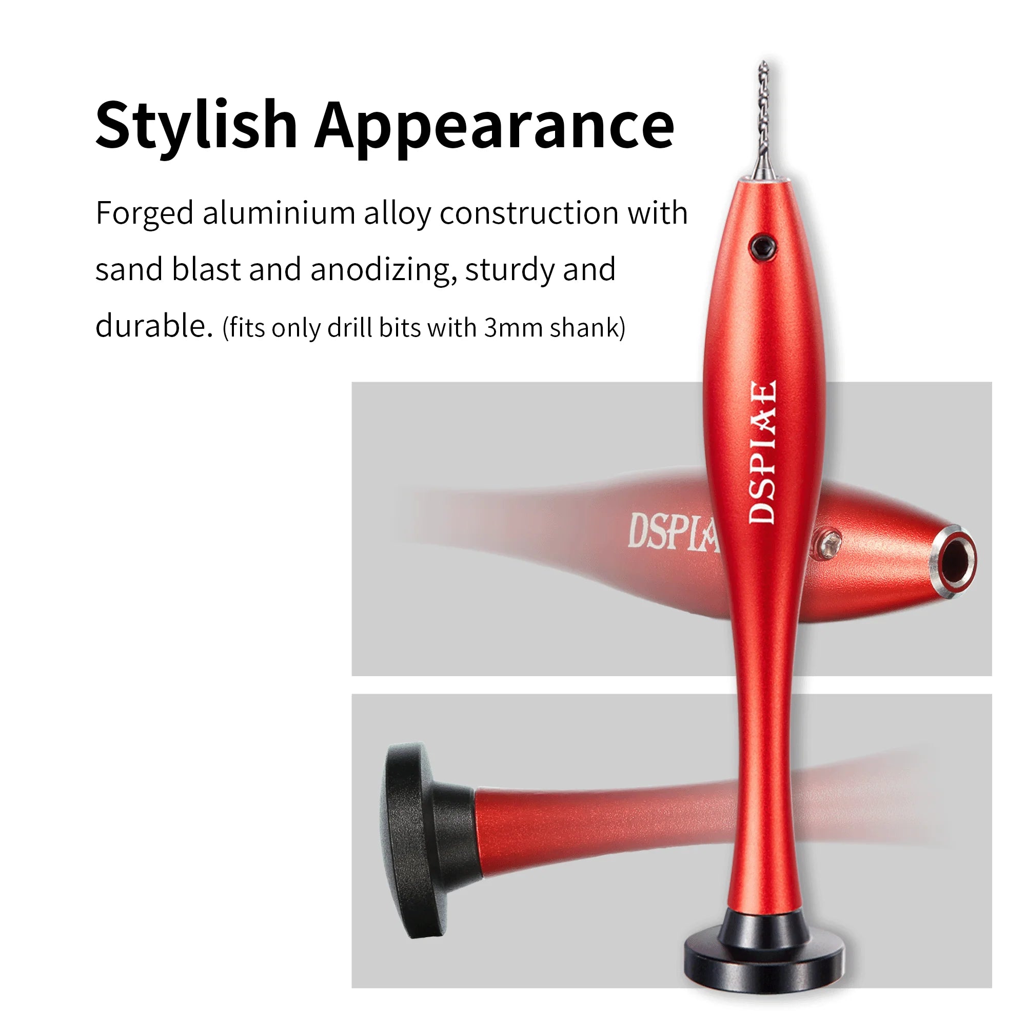 Model Metal Hand Drill Holder with 0.3~1.2mm Tungsten Drill Bits Set [DSPIAE] AT-HD