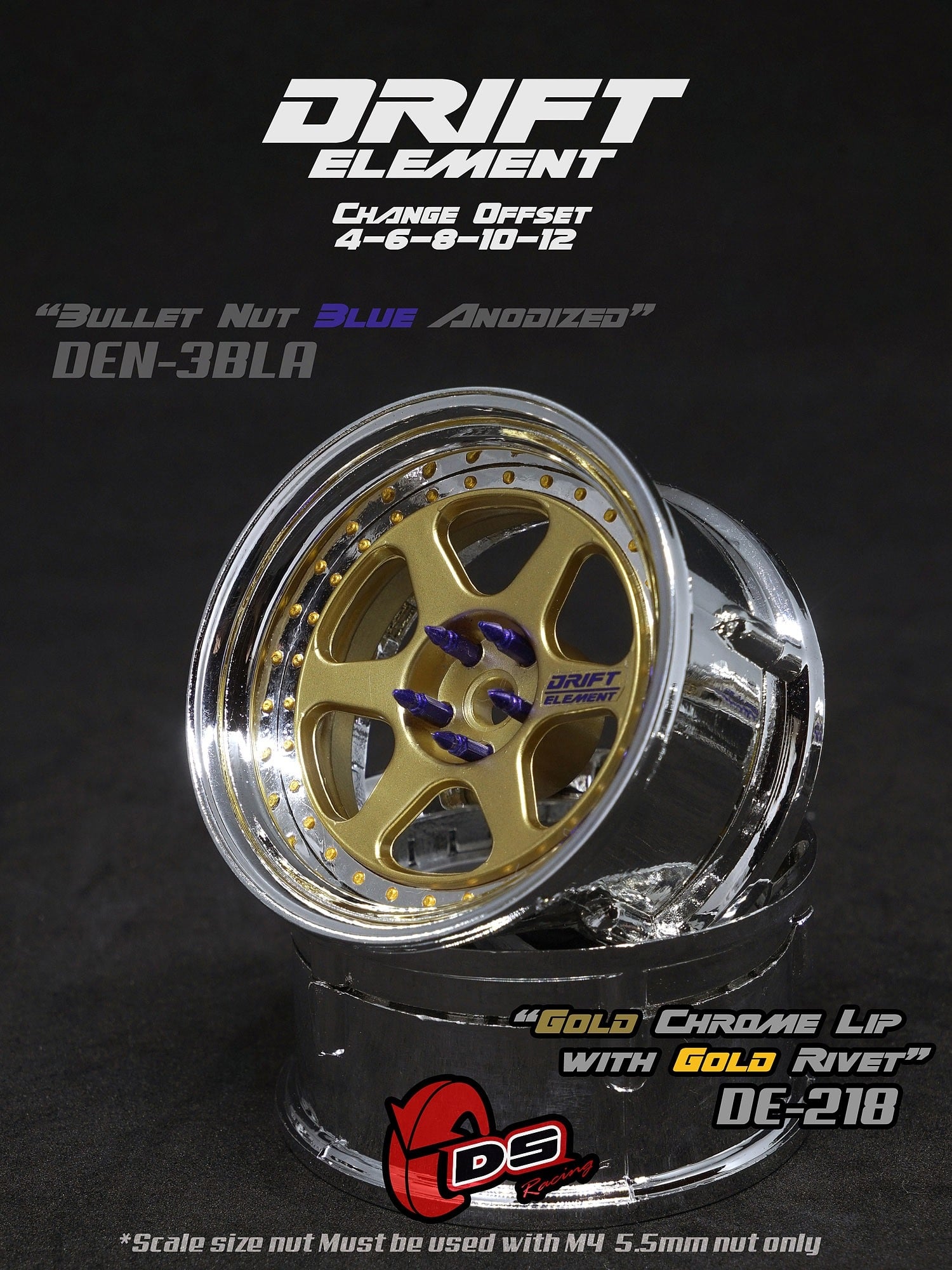 DRIFT ELEMENT II - 6 SPOKES Adjustable Offset Rims ( CHROME