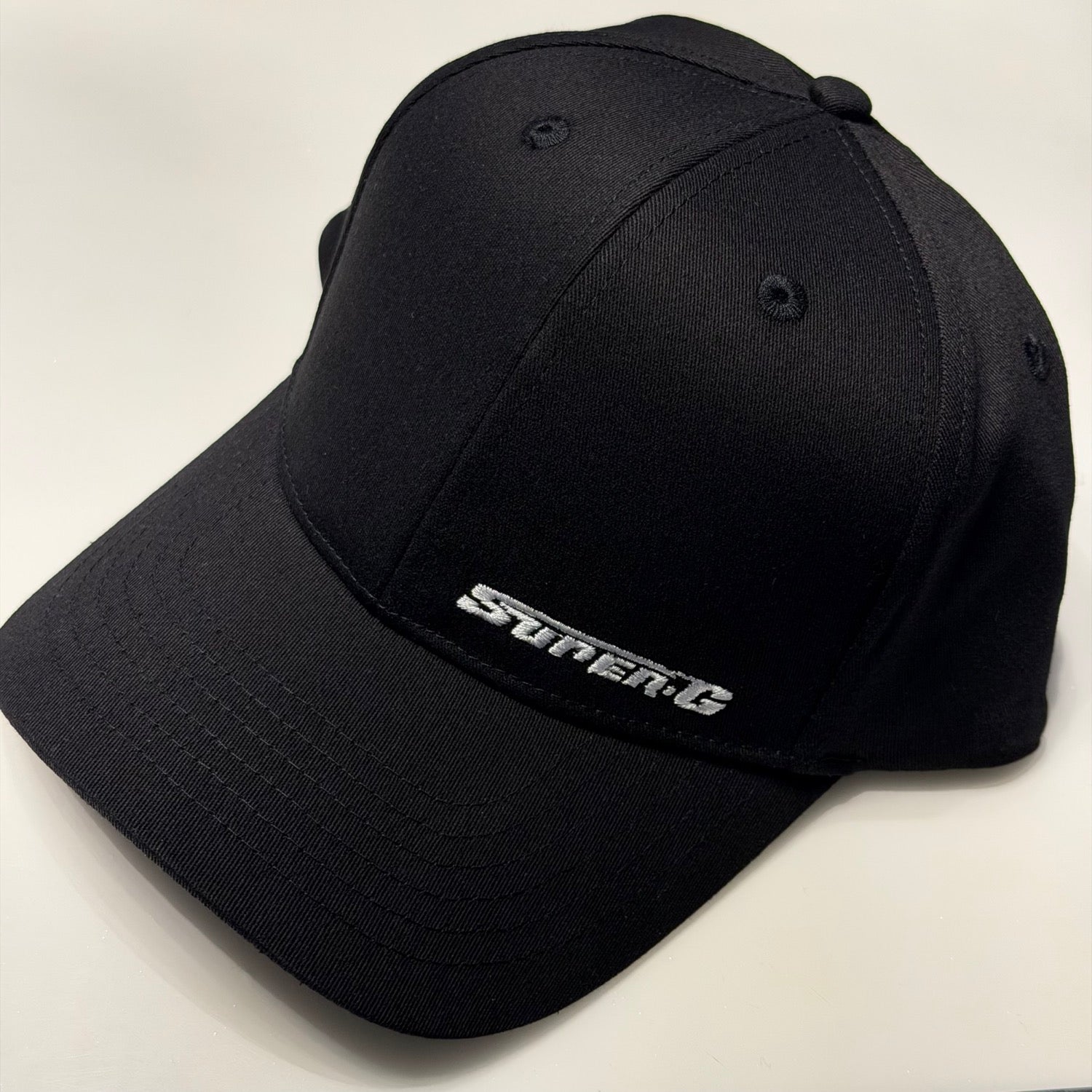 Flex Fit (BLACK) Hat with 3D Super-G (Small) Embroidered Logo [Super-G] SG-FF-SG1