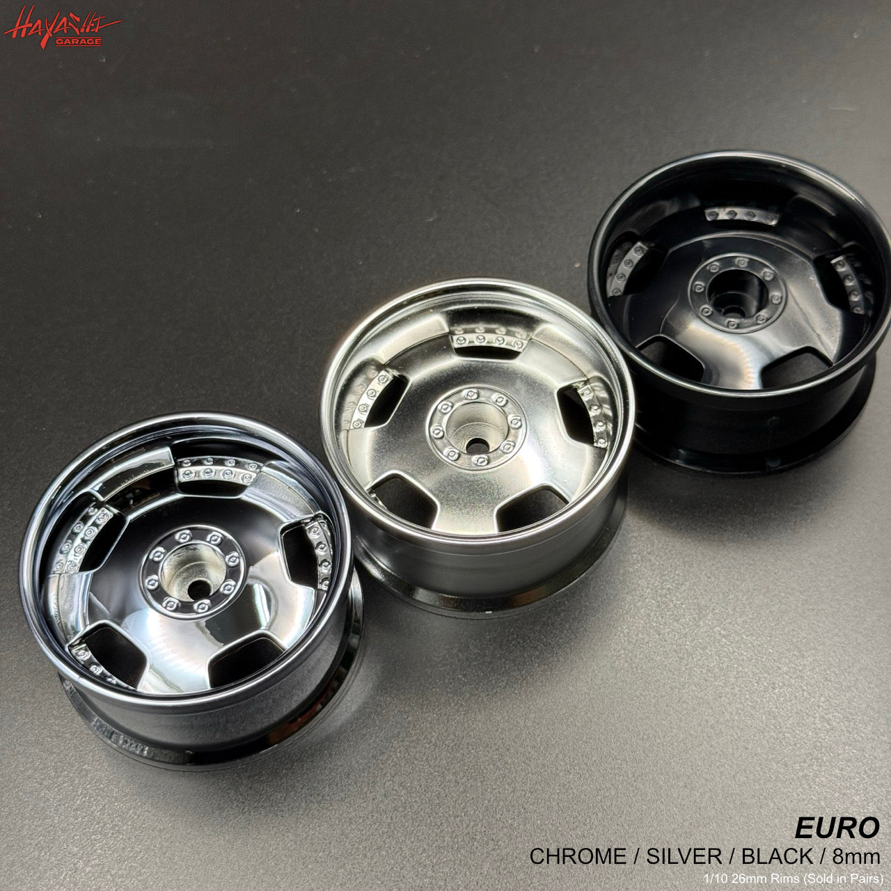 Vip Sport Rims EURO (BIPPU) VIP Dish Style 1-10 Rims 8mm - Chrome Metallic Silver Glo ...