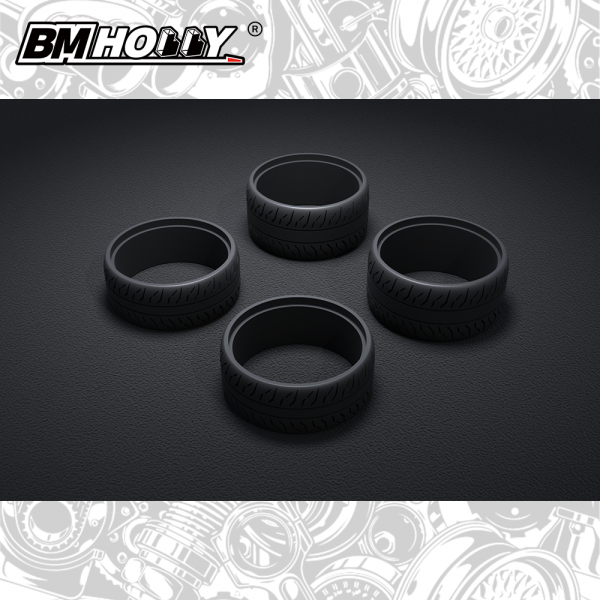 Racing Tire Set For FLD Cars 86 S13 1-28 [BM Racing] FLD-029-A