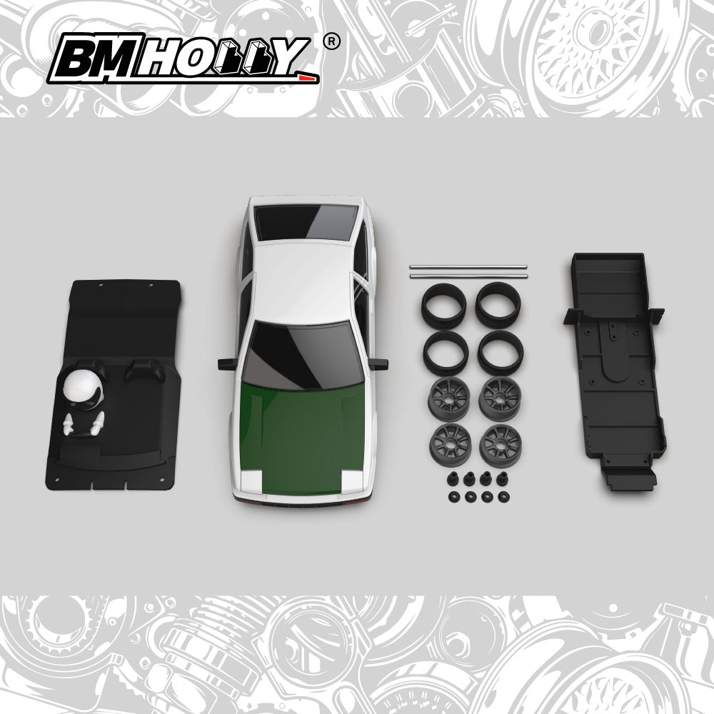 BMX-R AE86 Trueno Body Set - White Black Green for 1/24 FLD FR Legends [BM Racing] FLD-AE86 FLD-AE86-B FLD-AE86-G
