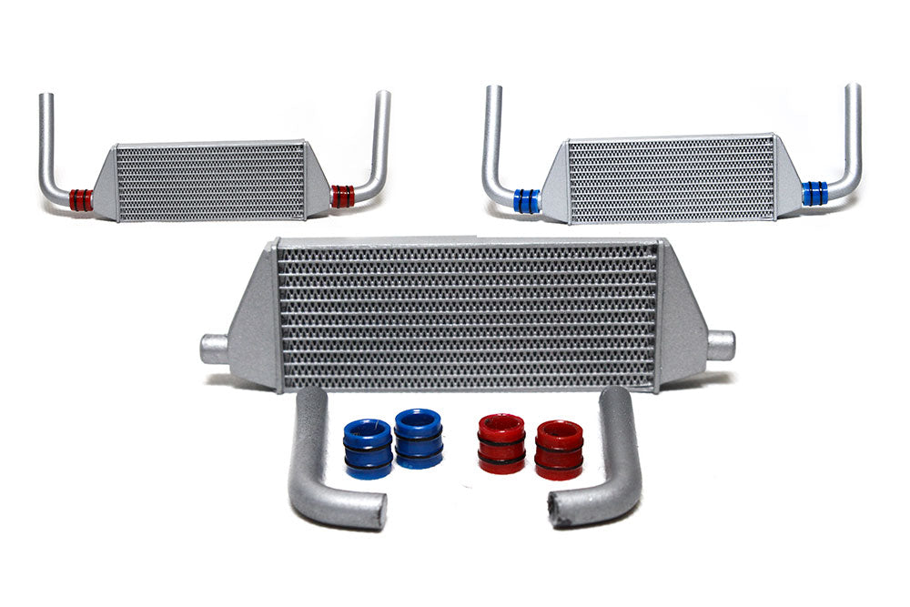 1/10 Wide Intercooler Kit Drift Scale Accessor  Black Couplers (Silver) [SRC] SRC-FULLINTKIT