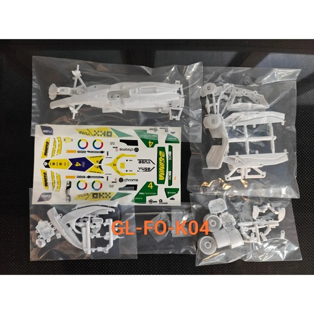 1-28 GL Formula One - WHITE Body Set w/ DECAL SET (K04) GREEN