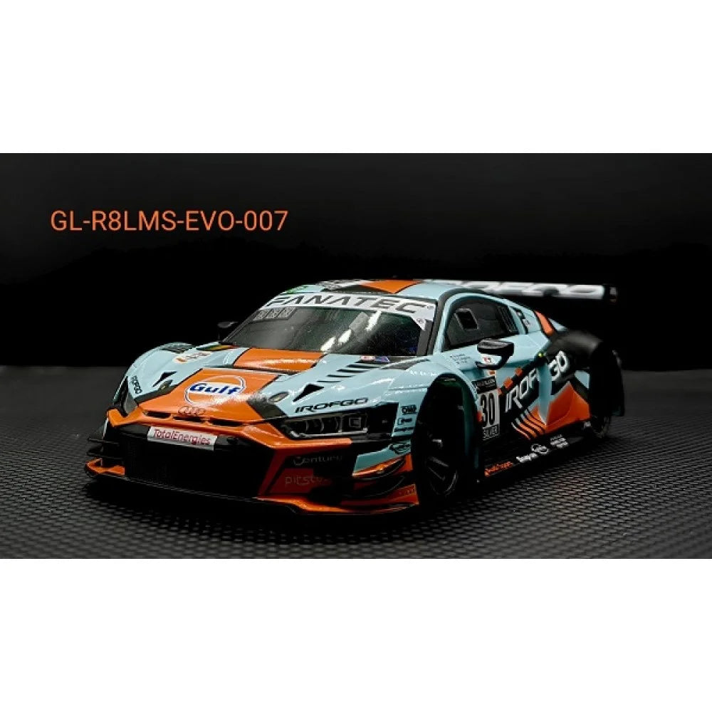 1-28 GL R8LMS EVO 007 (30) LIGHT BLUE / ORANGE (98mm) for Mini-Z