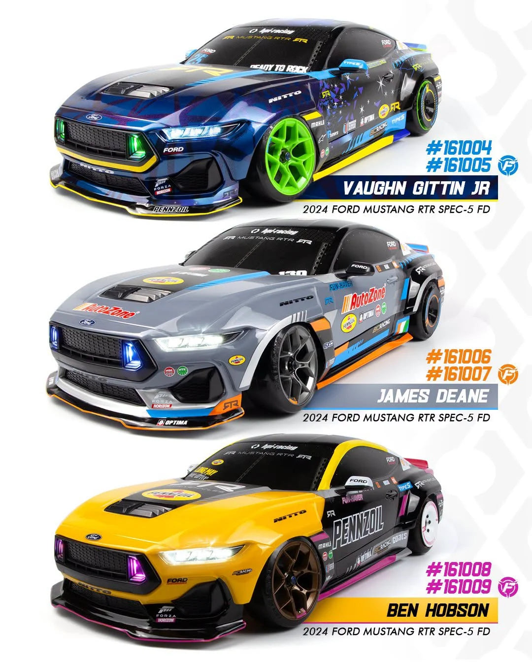 Stage-D10  BRUSHED BRUSHLESS FLUX 1-10 RWD Drift Car RTR Ready To Run - Mustang Spec 5 S650 [HPI Racing]