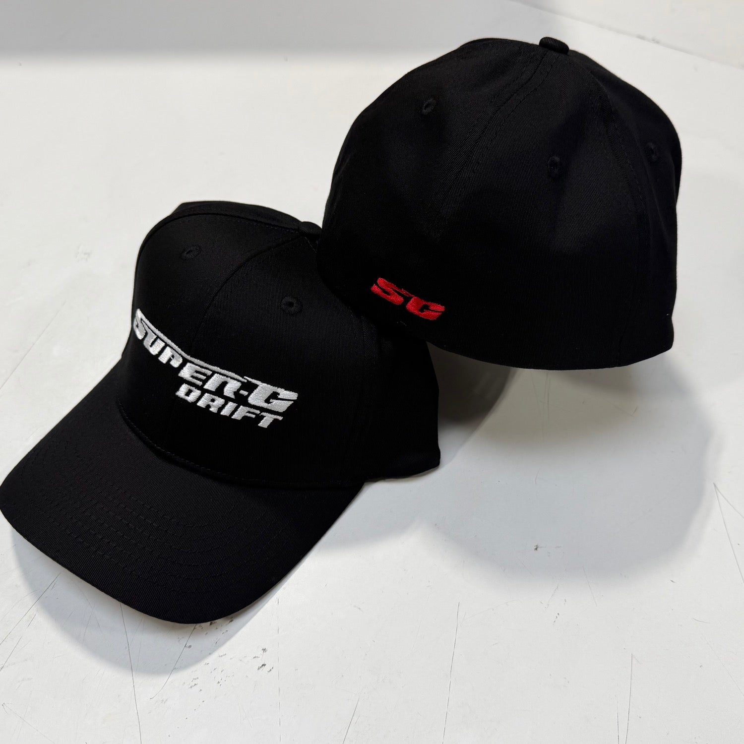 Flex Fit (BLACK) Hat with 3D Super-G Drift Embroidered Logo [Super-G] SG-FF-5