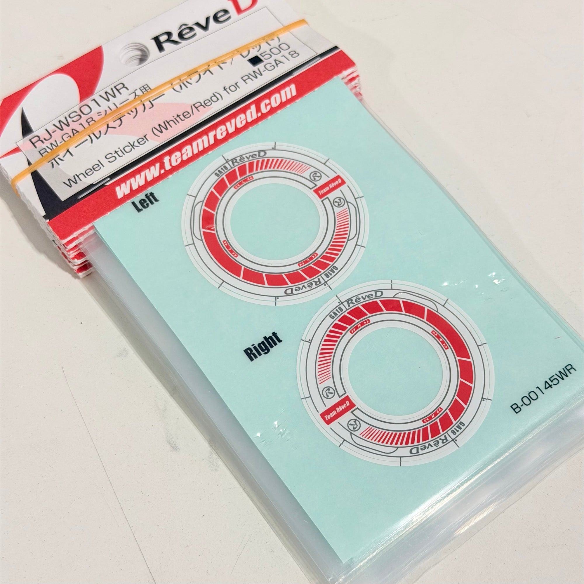 GA18 - Wheel Stickers Decals (for RW-GA18) Blue Black Red Pink Yellow White [Reve D]