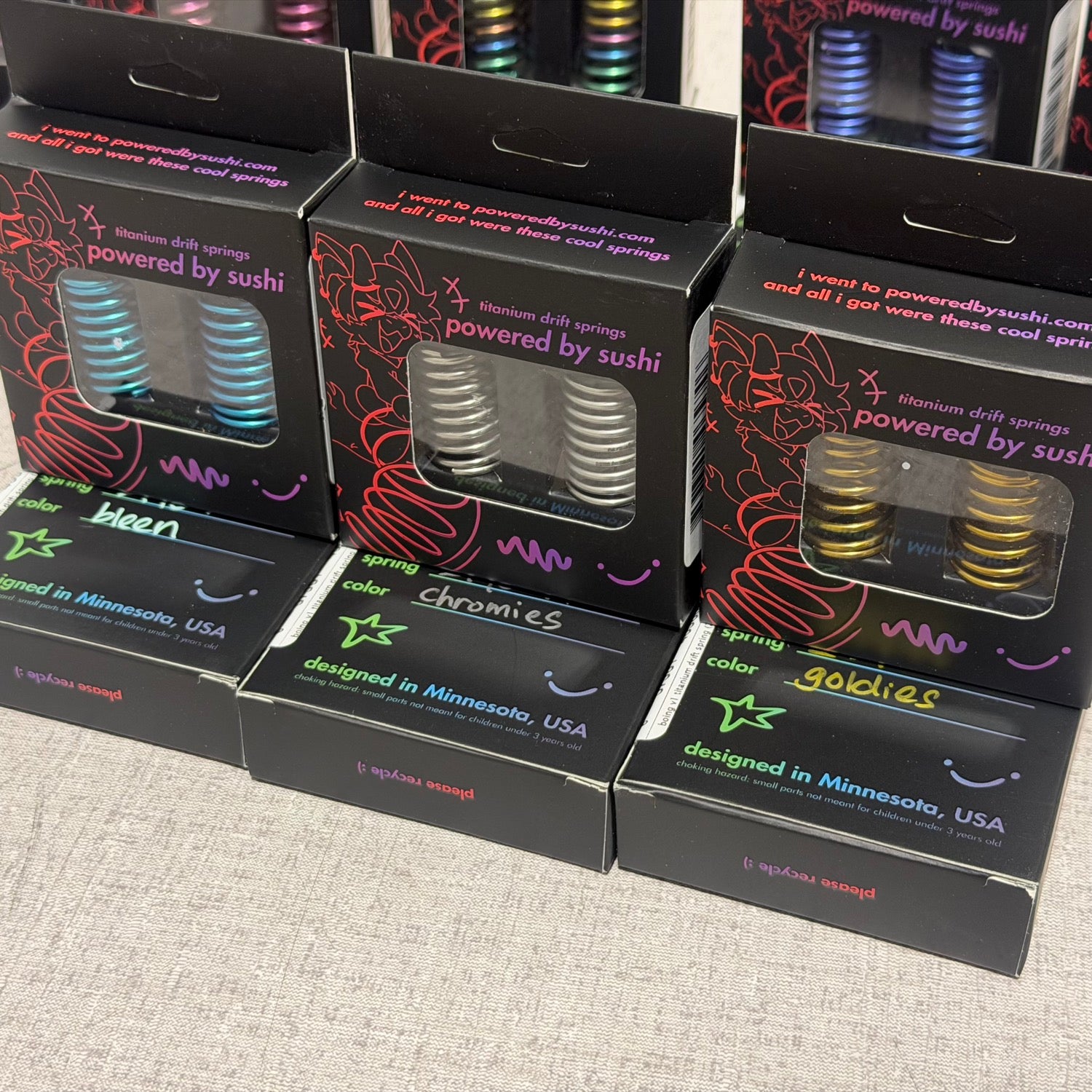 BOING 1-10 Competition Titanium (6-Coil, 7.5-Coil,. 9-Coil) RWD Drift Springs Set [Powered By Sushi]