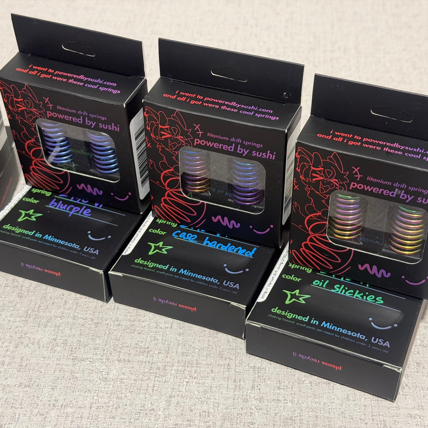 BOING 1-10 Competition Titanium (6-Coil, 7.5-Coil,. 9-Coil) RWD Drift Springs Set [Powered By Sushi]