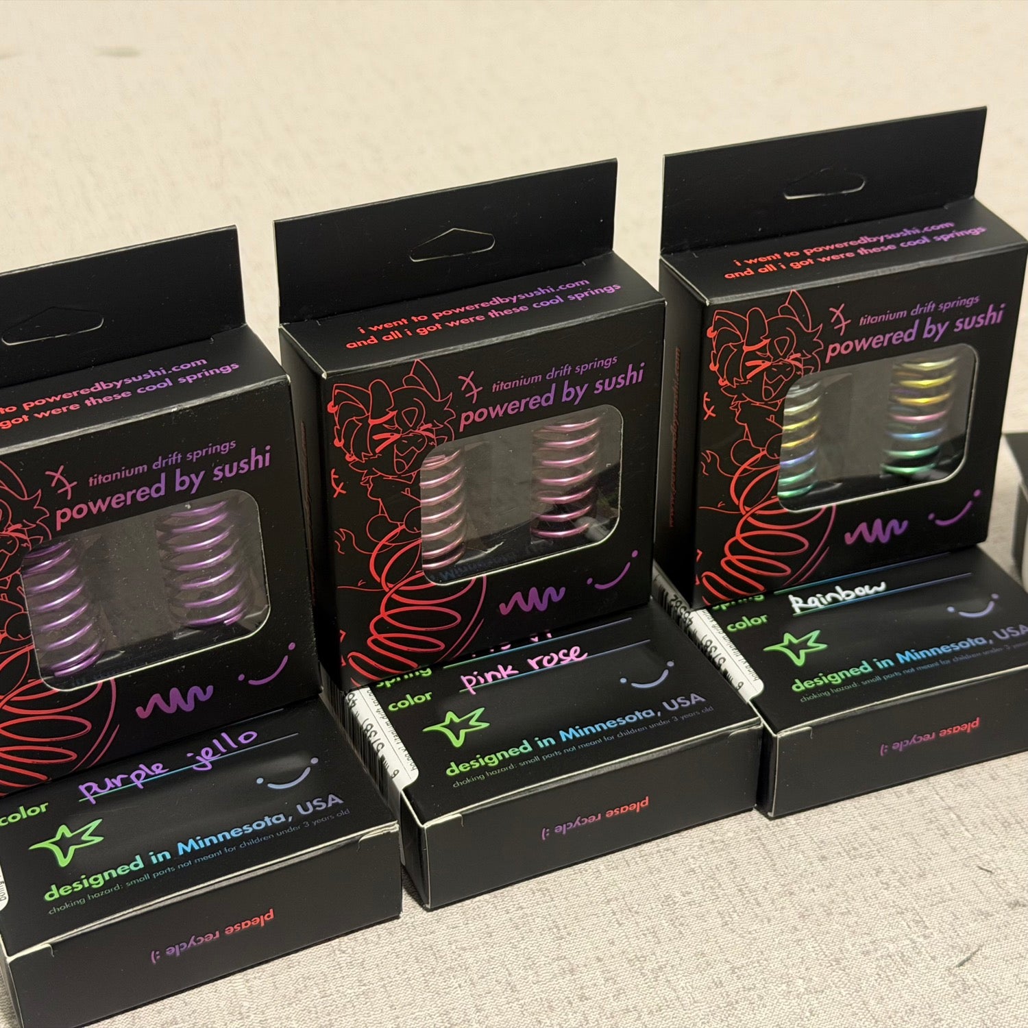 BOING 1-10 Competition Titanium (6-Coil, 7.5-Coil,. 9-Coil) RWD Drift Springs Set [Powered By Sushi]