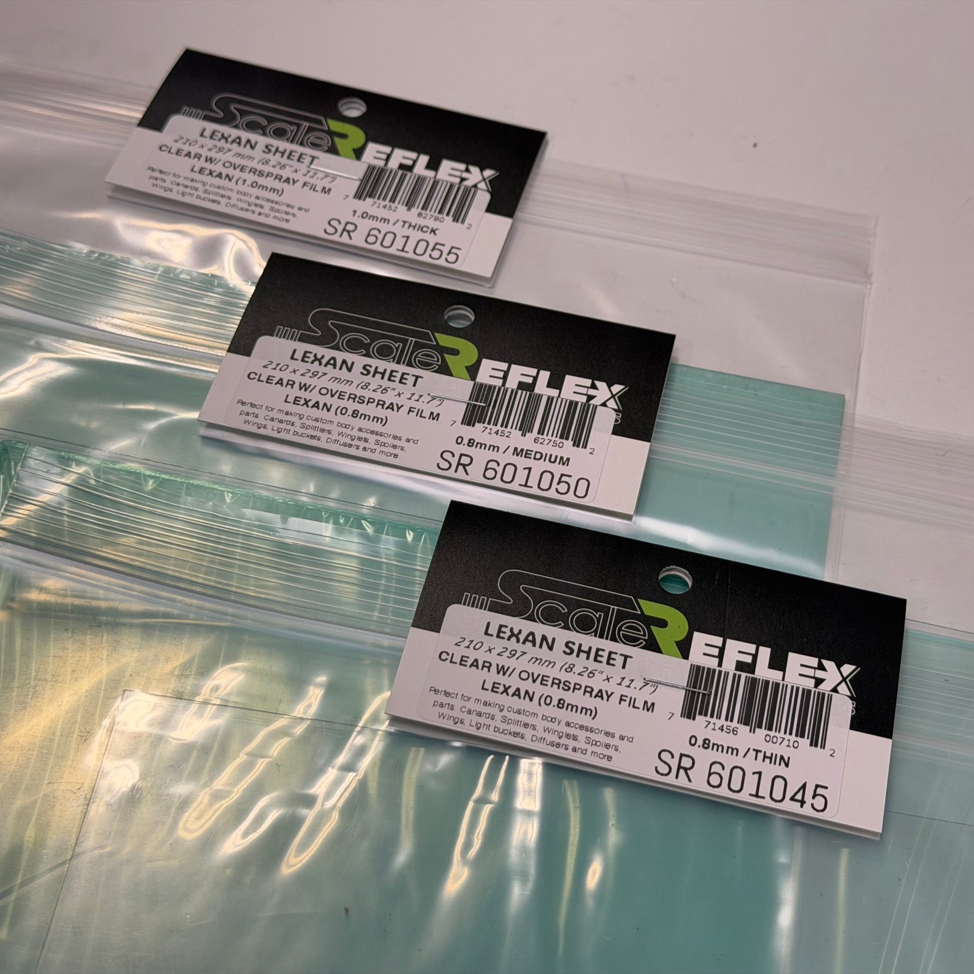 Lexan Sheet 210mm x 300mm (0.6mm 0.8mm 1.0mm) Clear Polycarbonate Sheet Splitter Canard Body Flares Widebody DIY [Scale Reflex] 601045 601050 601055