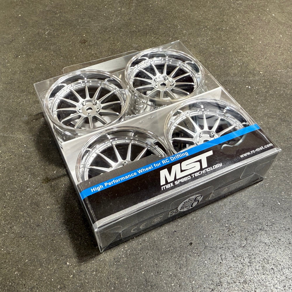 12 Multi Spoke (Silver / Chrome Lip) Adjustable Offset Rims (4-Pack) 1 ...