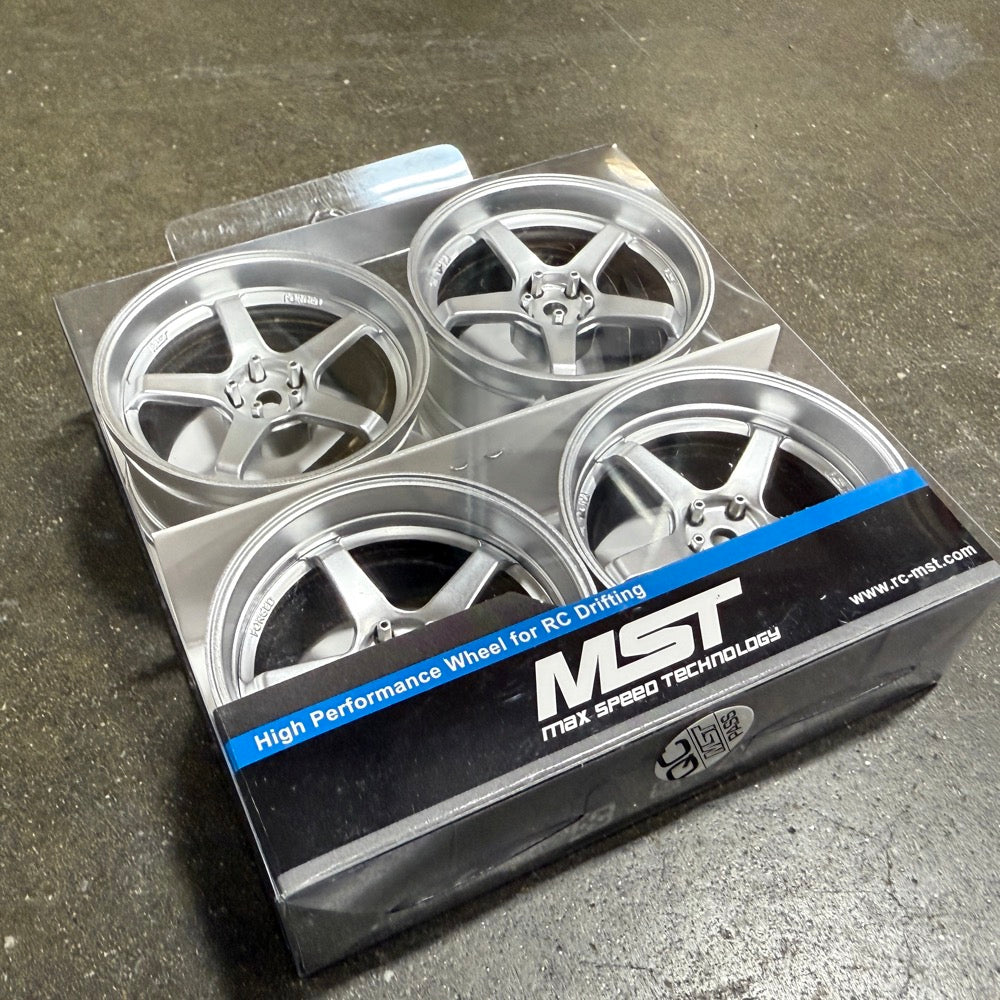 GT 5 SPOKE (Matte Silver) Adjustable Offset Rims (4-Pack) 1-10 Advan T ...