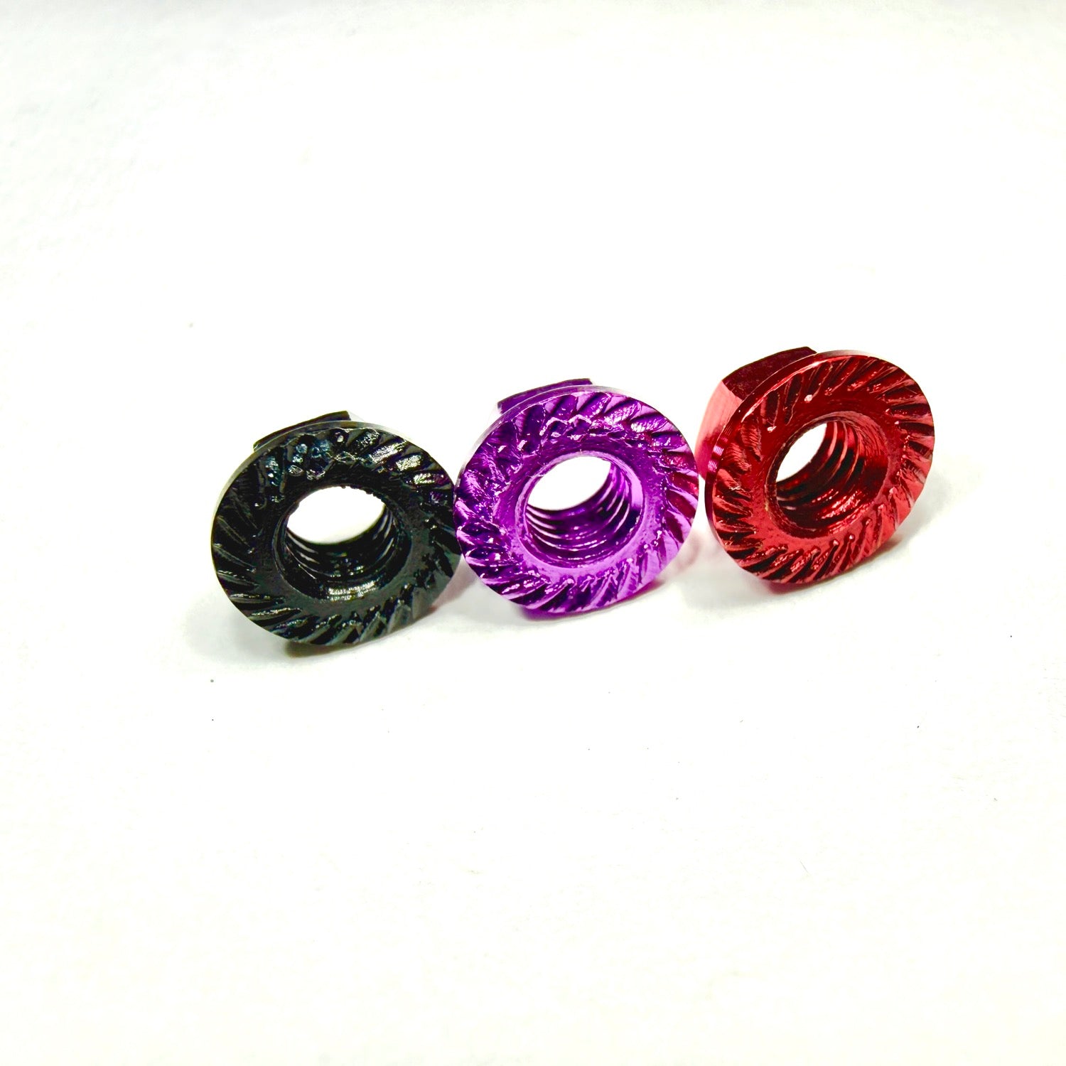 5.5mm Serrated Lightweight Aluminum WHEEL NUTS Lug Nut - Black Red Purple [SCALE REFLEX]