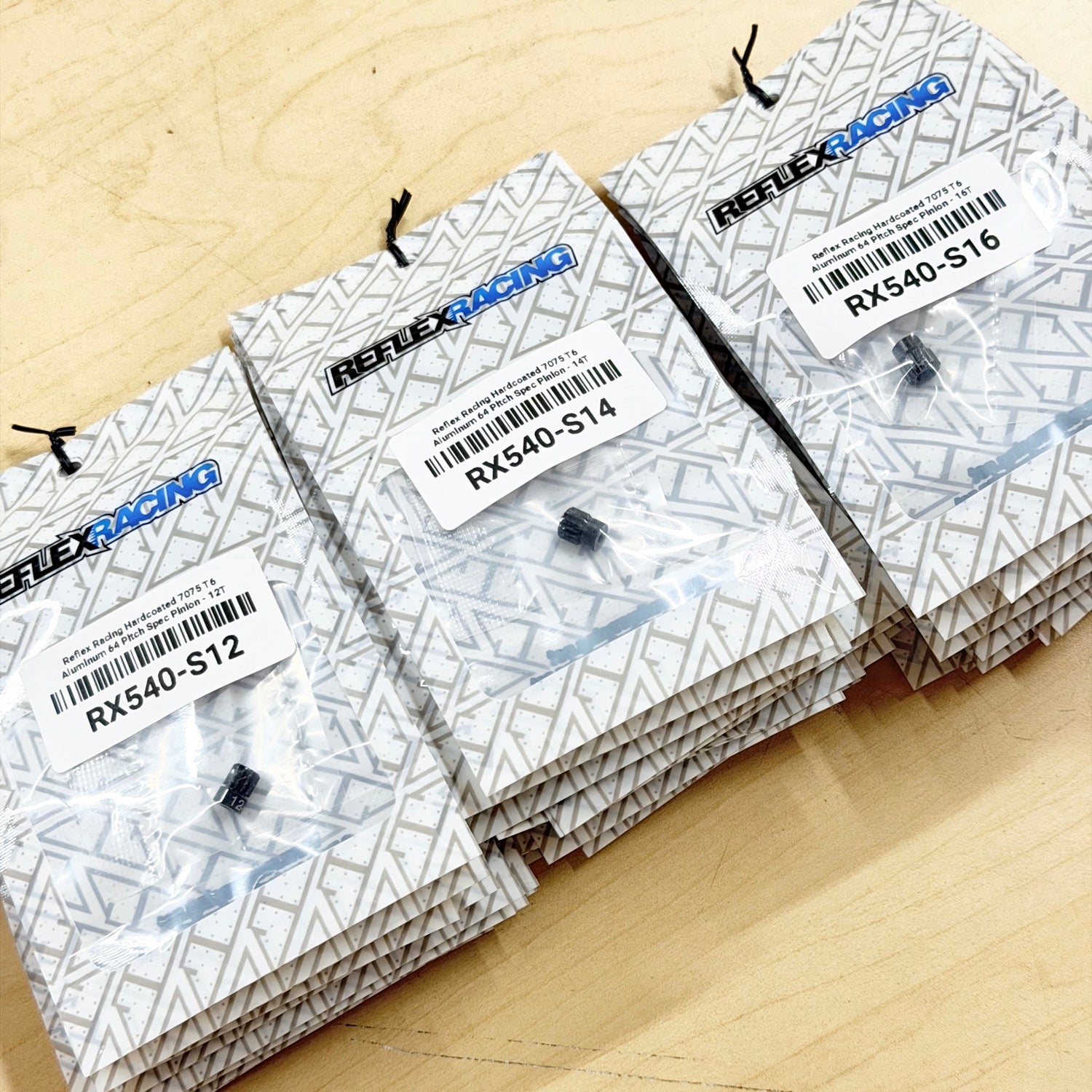 Hardcoated 7075 T6 Aluminum 64 Pitch Spec Pinion - 12T 14T 16T MINI-Z for RX28 [Reflex Racing] RX540-S12 RX540-S14 RX540-S16