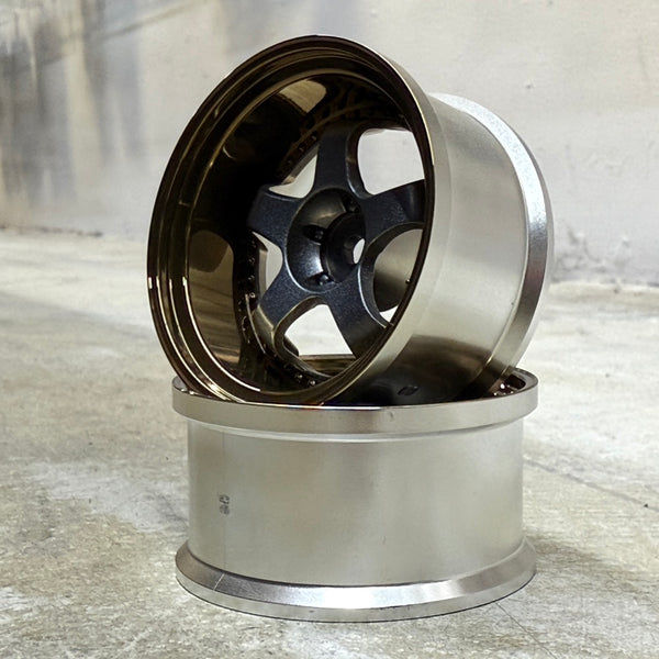 WORK MEISTER S1 3P 6mm - 8mm RIMS GUN METAL METALLIC (W/ BRONZE LIP ...