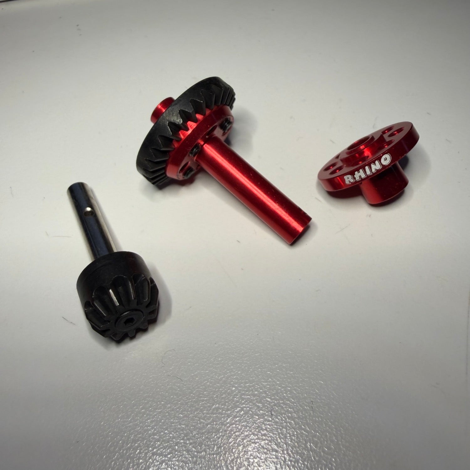 Rhinomax Solid Spool Set and Ring Steel Bevel Gear Holder Set (RED) wi – Super-G R/C Drift Arena