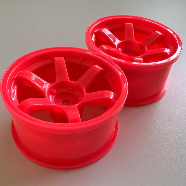 TE37 6 Spoke Wheels - 5mm 8mm KV Coat - PINK 1-10 DRIFT RIMS [SPICE] S ...