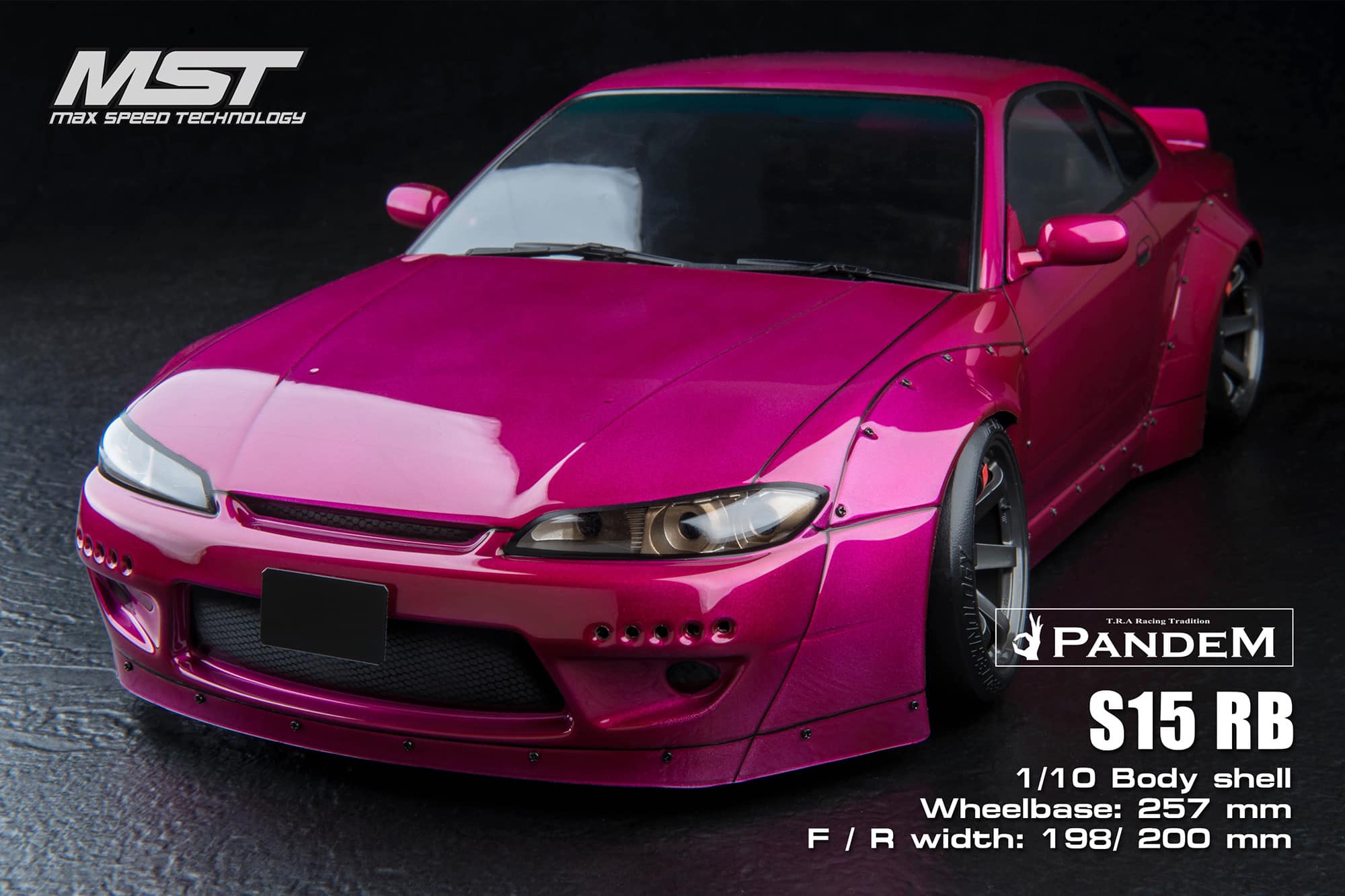 Mst Rocket *PAINTED* Nissan Silvia S15 (Magenta) - Rocket Bunny 1-10 Body Set S15 ...