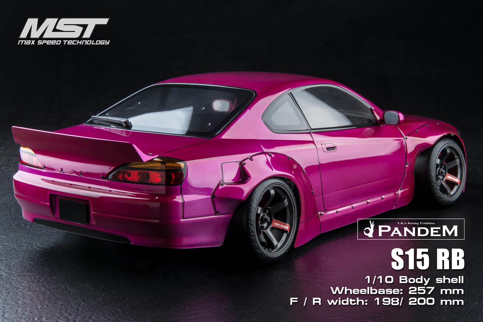 *PAINTED* Nissan Silvia S15 (Magenta) - Rocket Bunny 1-10 Body Set S15RB [MST] 720026M