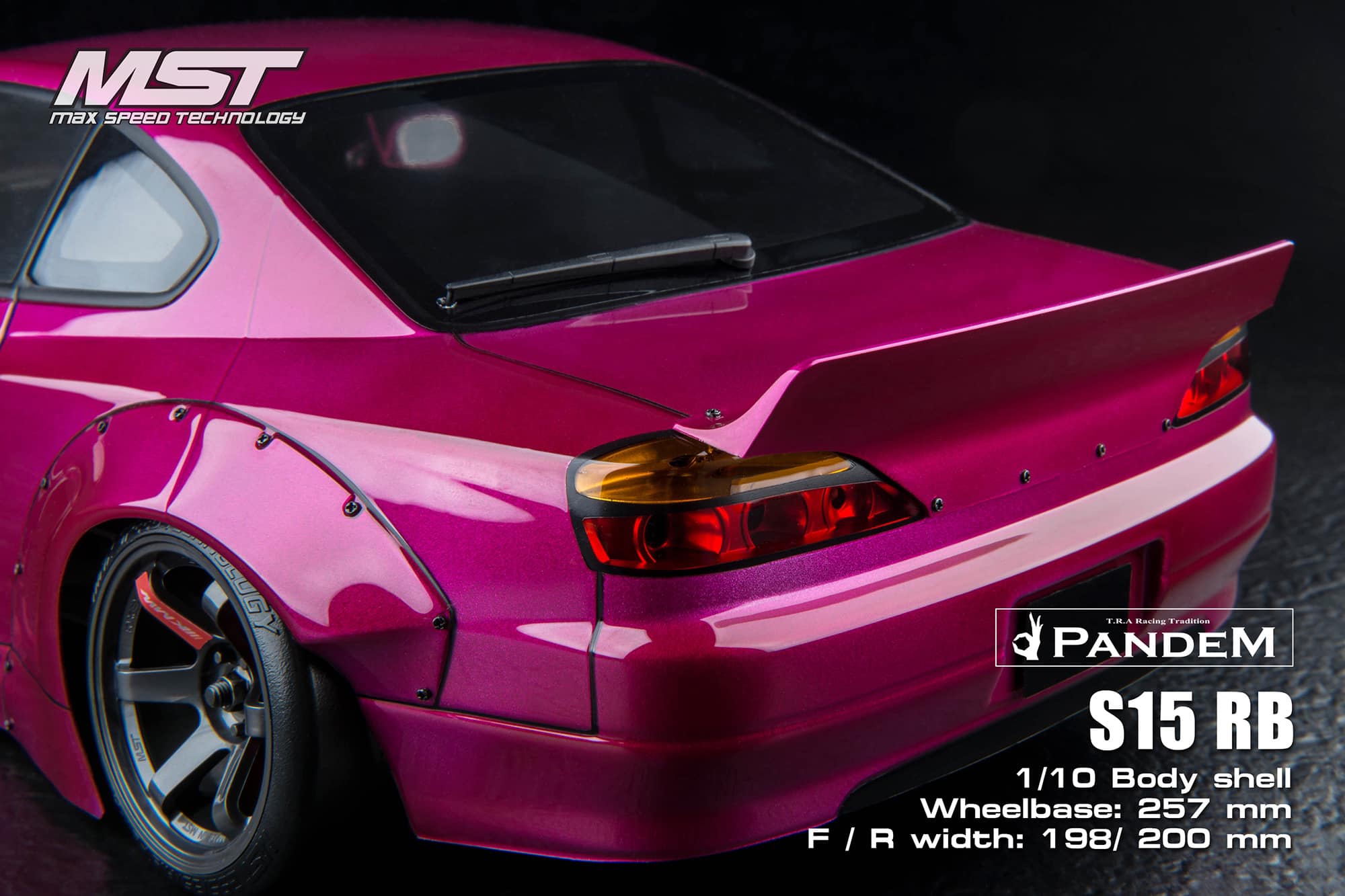 *PAINTED* Nissan Silvia S15 (Magenta) - Rocket Bunny 1-10 Body Set S15RB [MST] 720026M