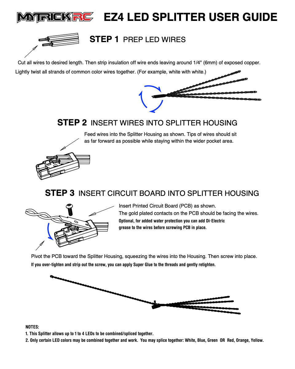 EZ4 LED Splitter for ATTACK SQ Light Kits [MyTrickRC] MYK-EZ4
