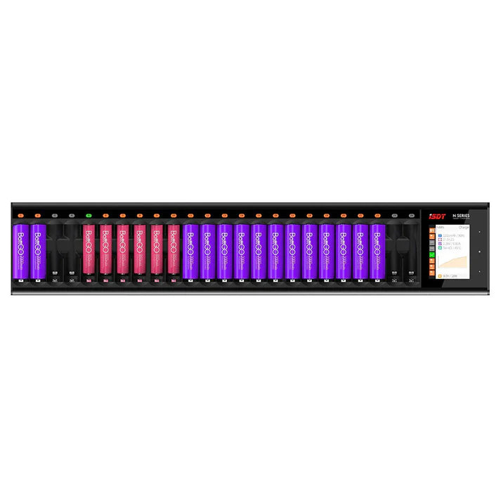 N24 N-Series AAA / AA Charger (24 Port) NIMH NIZN NICD LI-ION LiFe LiHV [ISDT] ISDT-N24