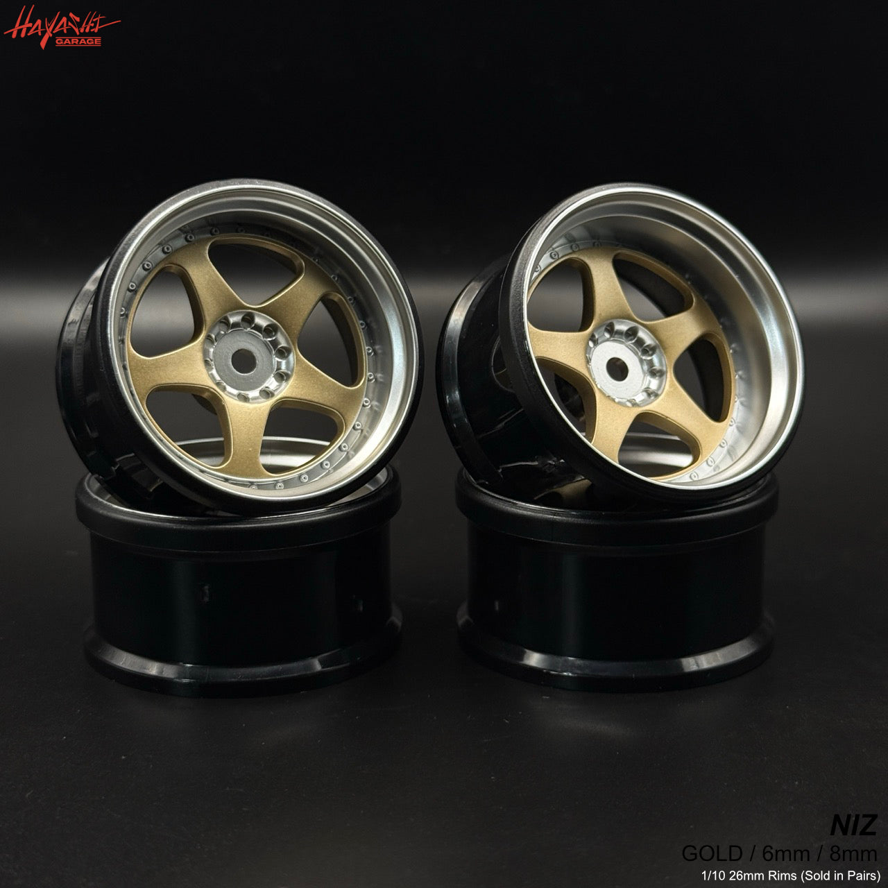 H Rims NIZ 5-Star Multipiece Style 1-10 Rims (6mm / 8mm) White Gold Silver [H ...