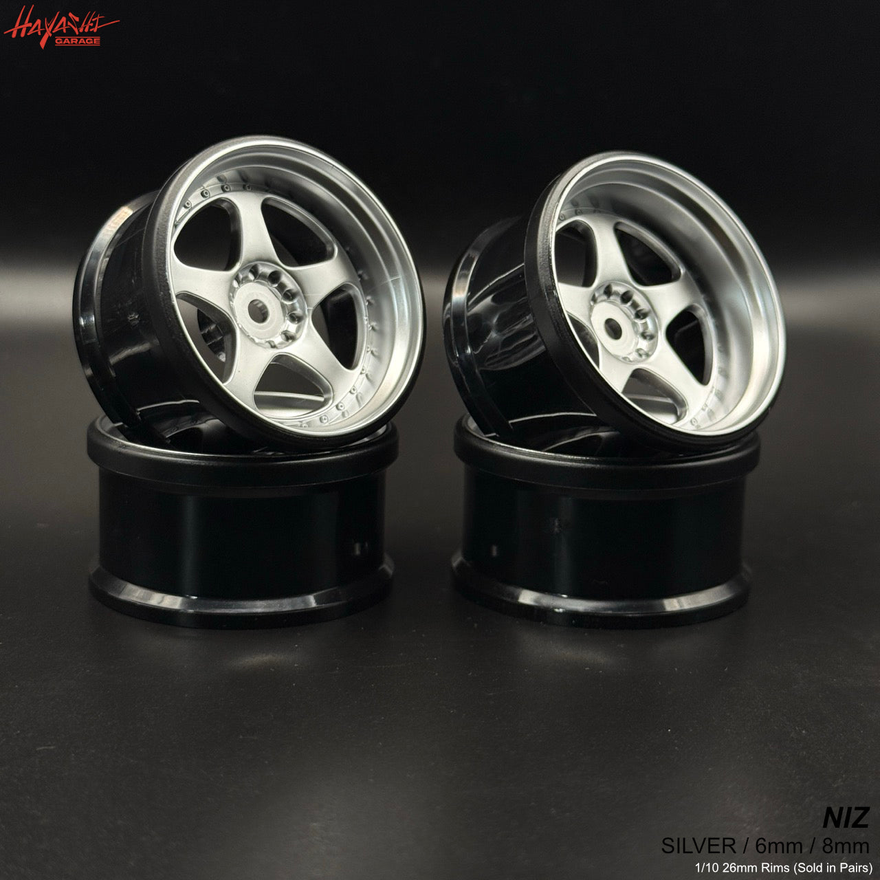 Gang R High Rims NIZ 5-Star Multipiece Style 1-10 Rims (6mm / 8mm) White Gold Silver [H ...