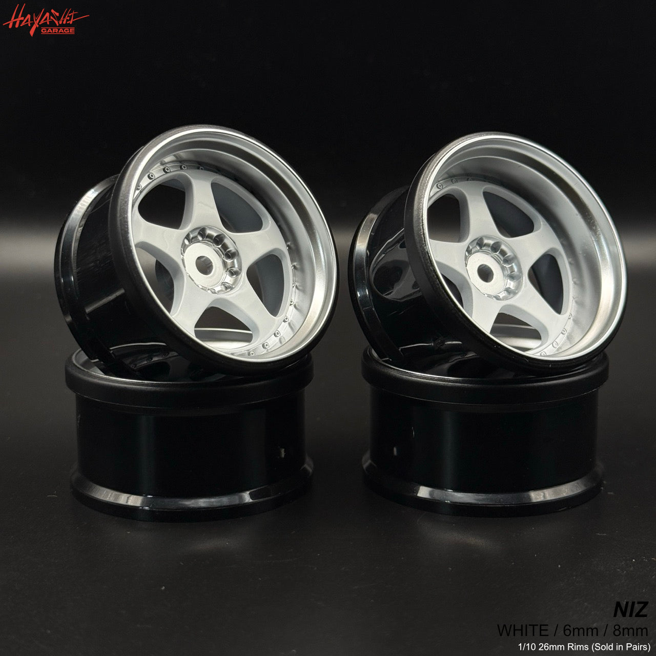 H Rims NIZ 5-Star Multipiece Style 1-10 Rims (6mm / 8mm) White Gold Silver [H ...