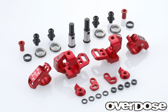 Adjustable Aluminum RWD Knuckle Set TYPE-2 (RED) [OVERDOSE] OD2438B