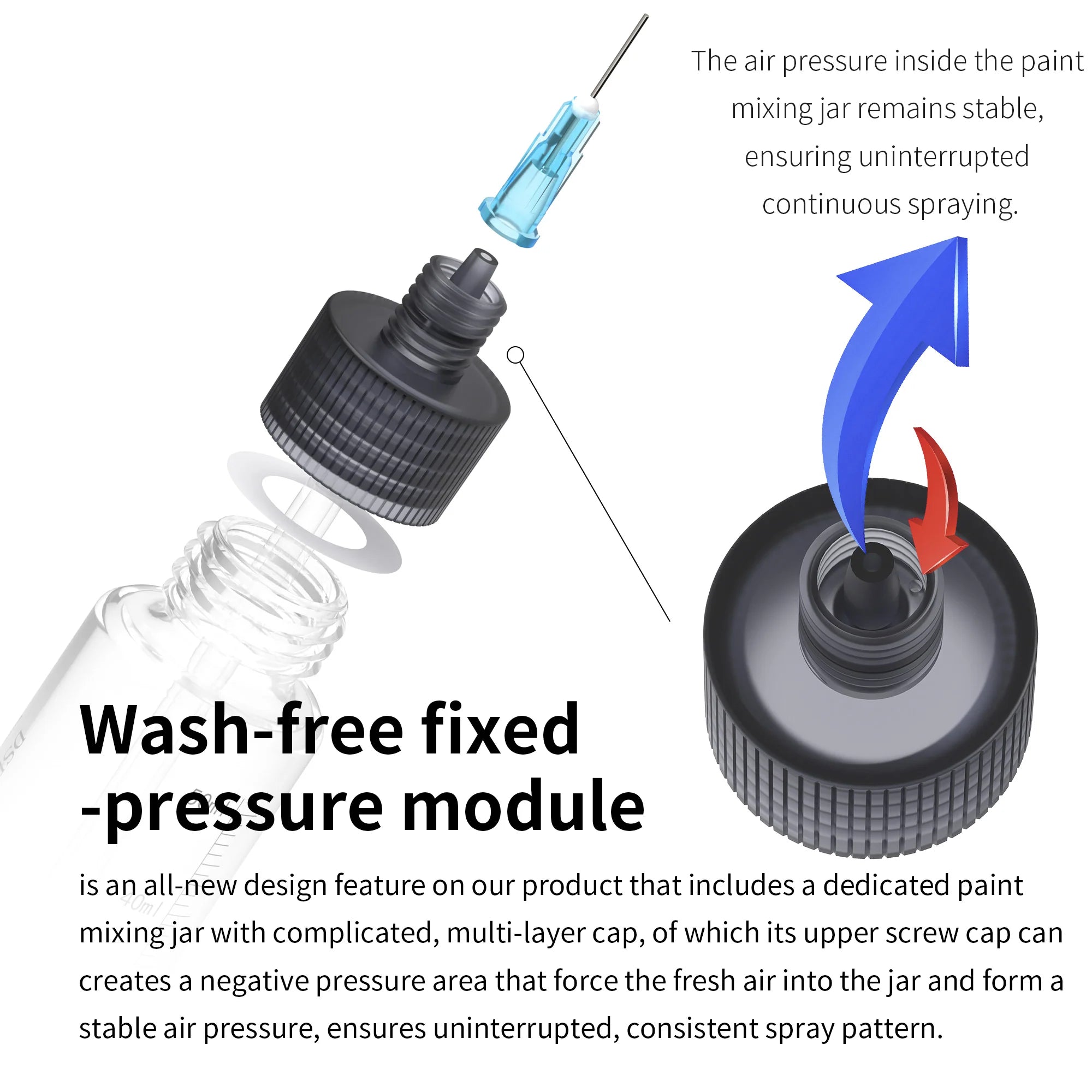 Wash-Free Airbrush Gun (Paint Marker or Mix Bottle) [DSPIAE] PT-AB