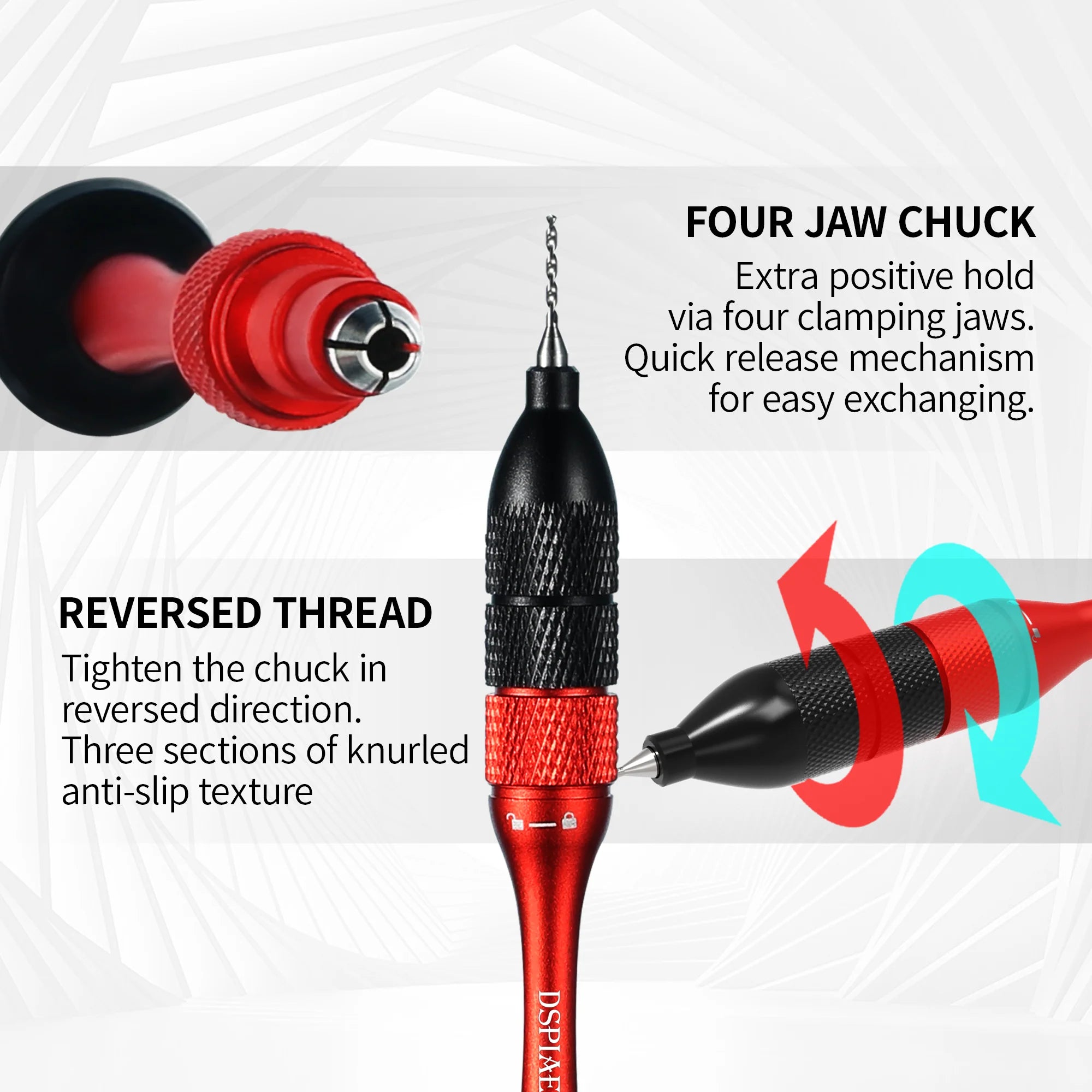 Precision Aluminum Alloy Hand Drill with Tungsten Drill Bits Set [DSPIAE] AT-SHD