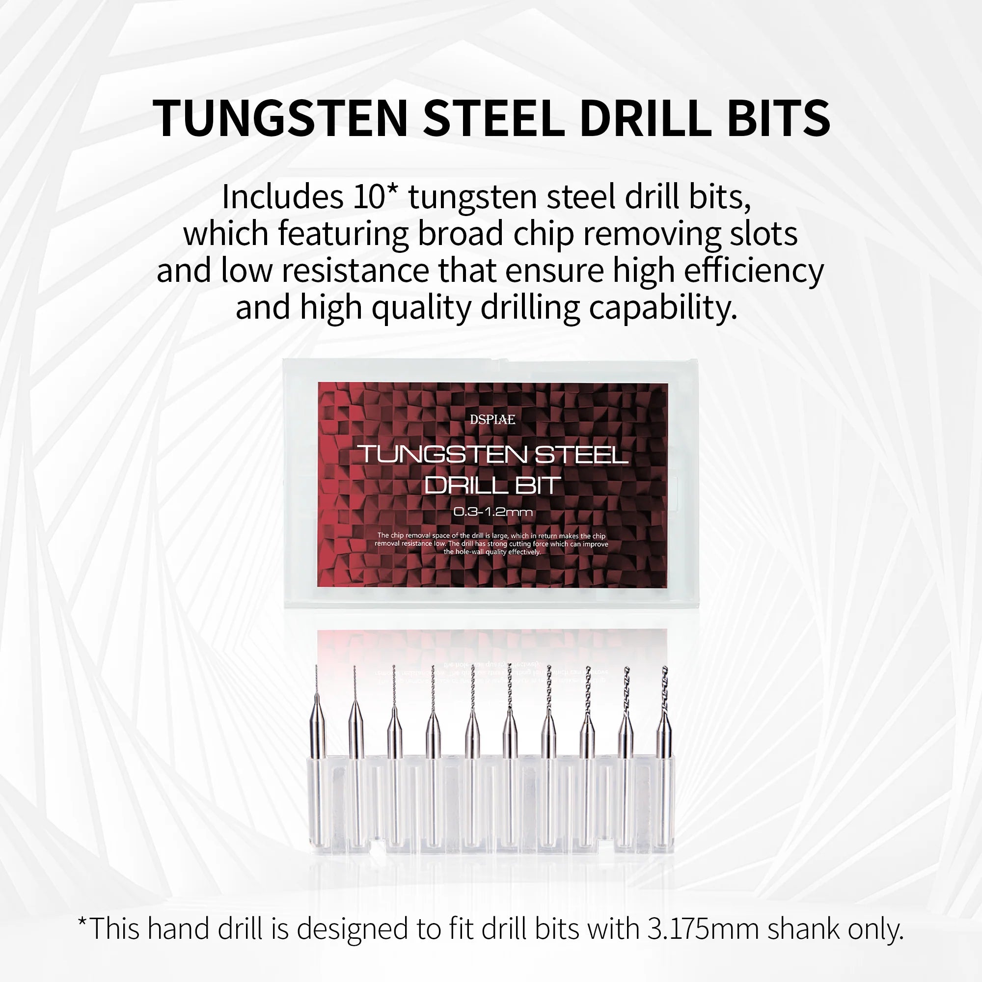 Precision Aluminum Alloy Hand Drill with Tungsten Drill Bits Set [DSPIAE] AT-SHD