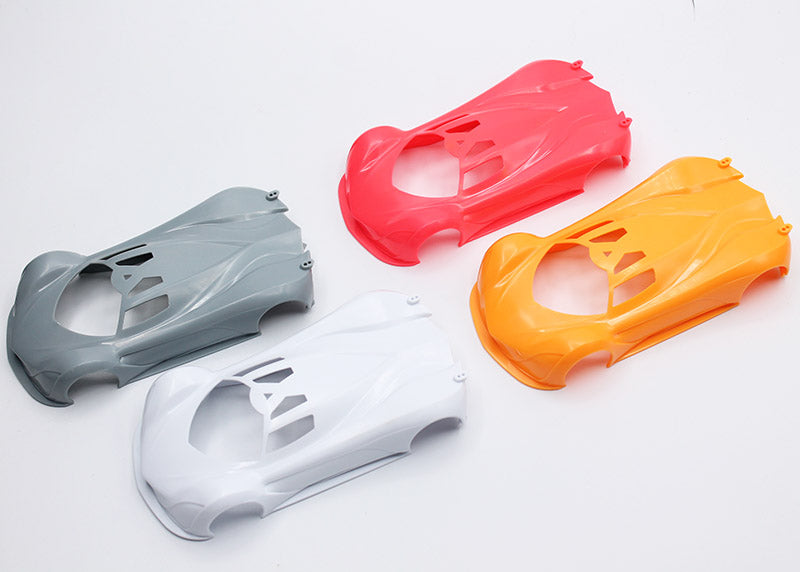 MF-1 ABS Plastic Body Set 1-28 Fluorescent RED - YELLOW SEA ORANGE - WHITE - LIGHT GRAY MINI-Z CARS [Reflex Racing] RAW-001-WT