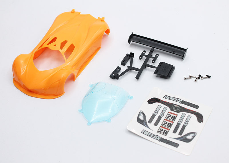 MF-1 ABS Plastic Body Set 1-28 Fluorescent RED - YELLOW SEA ORANGE - WHITE - LIGHT GRAY MINI-Z CARS [Reflex Racing] RAW-001-WT
