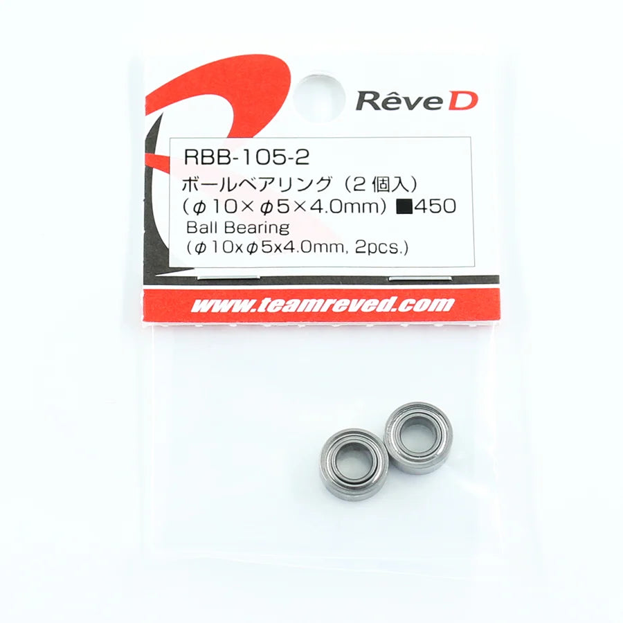 BALL BEARING 10x5x4mm 2pcs [Reve D] RBB-105-2