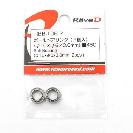 BALL BEARING 10x6x3mm 2pcs [Reve D] RBB-106-2