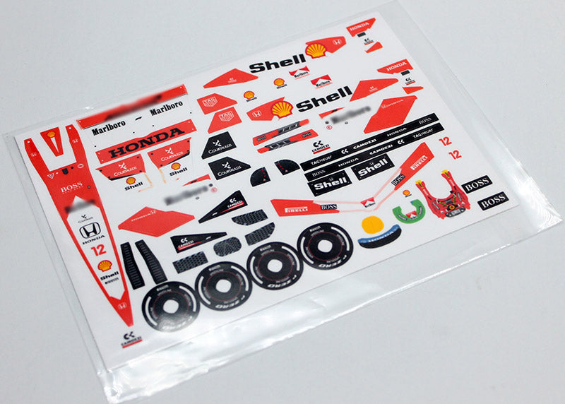 1-28 FX28 Decal Set TYPE MMC - Red Shell Livery for F1 (Reflex) [Raceway RC] RCR009