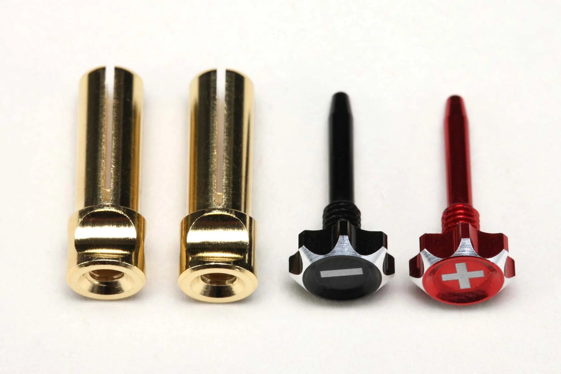 Racing Performer Quick Lock Connector w/ 5mm or 4mm Bullet Plugs (Red/Black) [Yokomo] RP-124-4 RP-124-5 RP-124-5